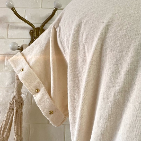 Vintage 1990s Nautical Striped + Stars Patchwork Studded Cropped T-Shirt - Picture 10 of 15